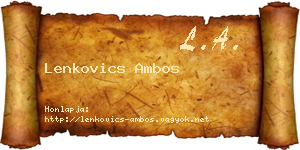 Lenkovics Ambos névjegykártya
